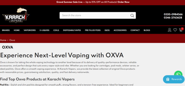OXVA pod price in Pakistan
